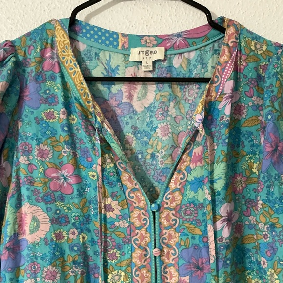 Umgee womans Hibiscus Lane boho midi dress size M - Picture 8 of 15